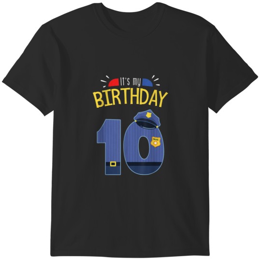 Discover 10th Birthday 10 Year Old Police Officer Uniform T-Shirts