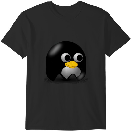 Discover A cute black penguin ghostwith big eyes Active T-Shirts