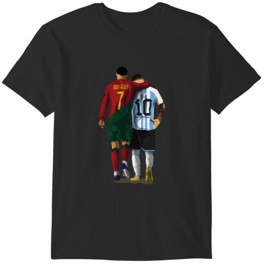 Discover Messi Ronaldo Chit Chat Illustration T-Shirts