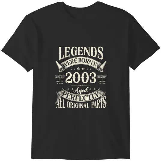 Discover 20th Birthday Vintage Tee For Legends Born 2003 20 Year Old 6717 T-Shirts