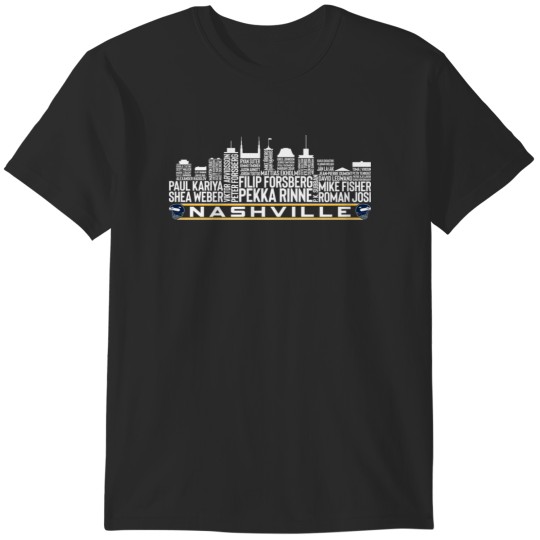Discover Nashville Hockey Team All Time Legends Nashville City Skyline 1 T-Shirts