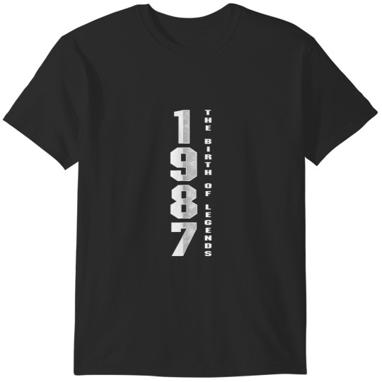 Discover Born In 1987 The Birth Of Legends Anniversary Birthday Gift T-Shirts