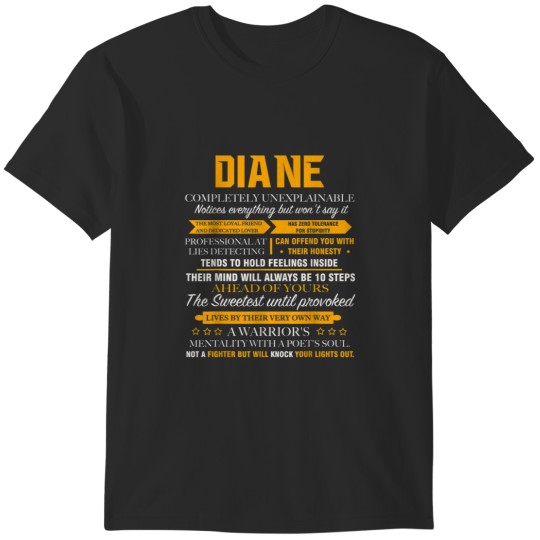 Discover DIANE completely unexplainable name  Front Print 1kfeme T-Shirts