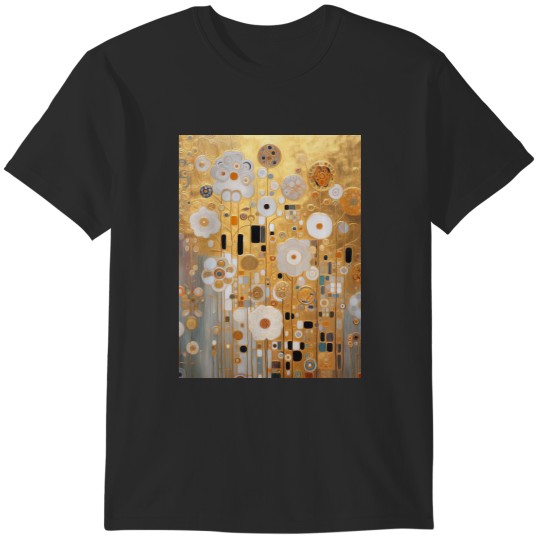 Discover Gustav Klimt Flowers Gold T-Shirts
