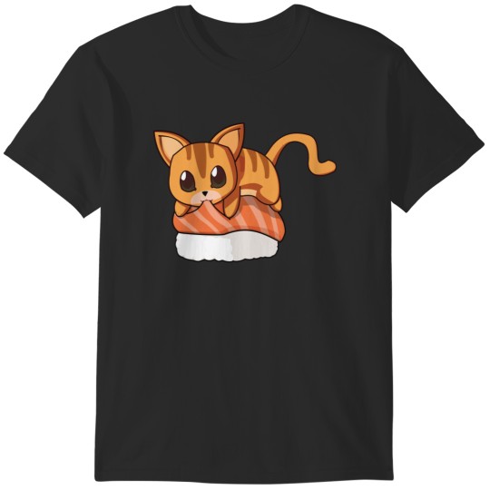 Discover Orange Cat Salmon Sushi T-Shirts
