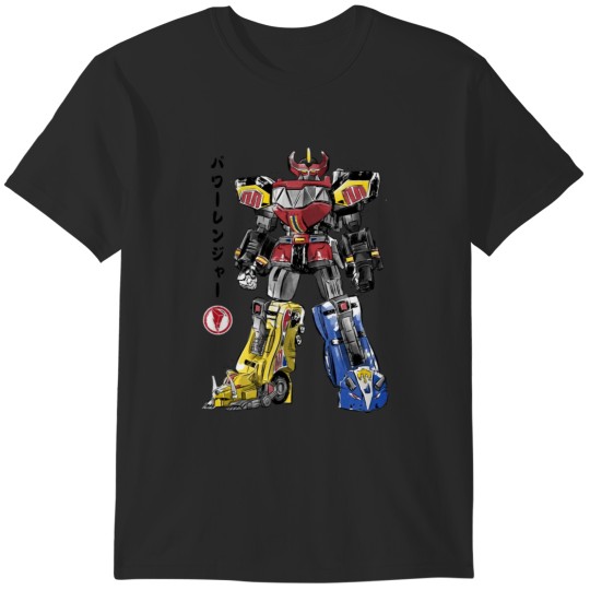 Discover Mighty Morphin Megazord sumi e T-Shirts