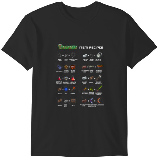 Discover Terraria Game All Item Recipes T-Shirts
