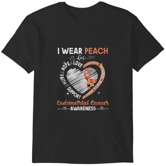 Discover I Wear Peach For Endometrial Cancer Awareness Gi T-Shirts
