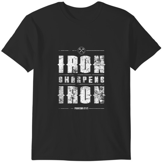Discover Iron Sharpens Iron Proverbs Christian Bible Verse Religious T-Shirts