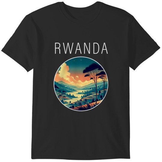 Discover Rwanda scenery Art Deco T-Shirts