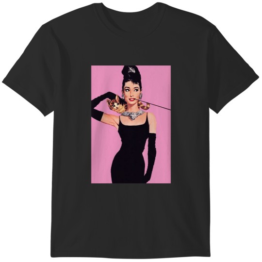 Discover Audrey Hepburn ( Holly Golightly) Breakfast of Tiffany's with Cat T-Shirts