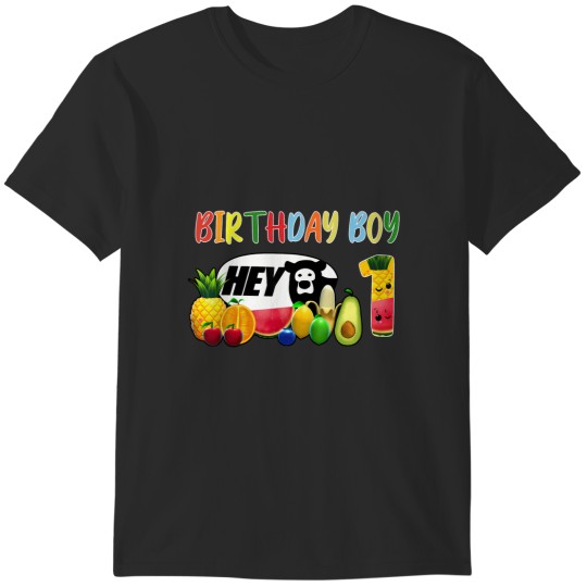 Discover 1st Birthday Boy 1 Year Old Funny Fruit Birthday Hey Bear T-Shirts