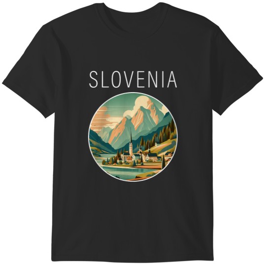 Discover Slovenia scenery Art Deco T-Shirts