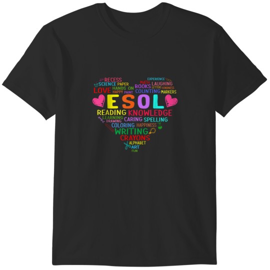 Discover ESOL Team Heart Back to school Teacher Student Lover T-Shirts