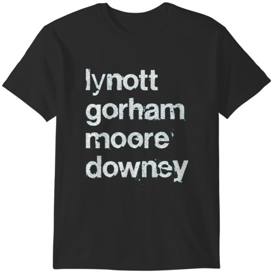 Discover Thin Lizzy Names List Design 2   Grunge Faded Style T-Shirts