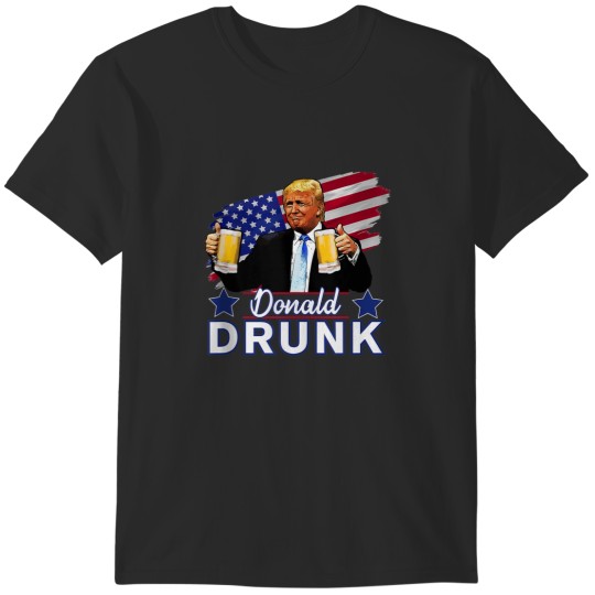 Discover Trump 4th of July Funny Drinking Presidents Donald Drunk T-Shirts