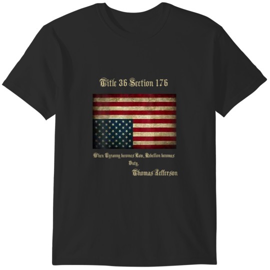 Discover American Flag Distress Upside Down Thomas Jefferson Patriot T-Shirts