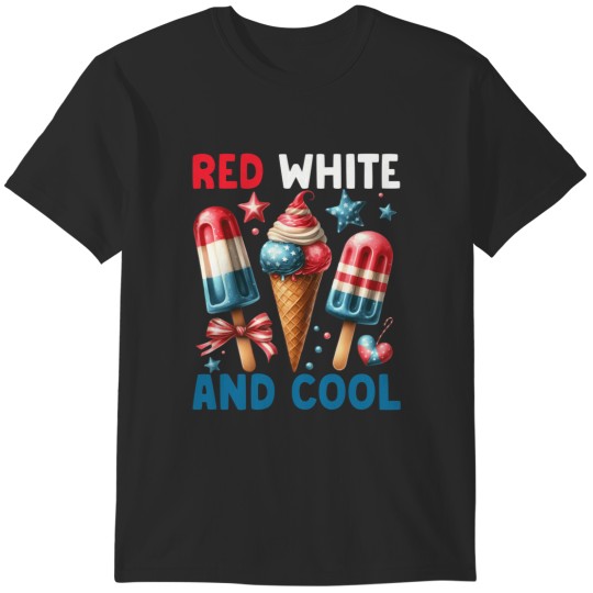 Discover red white and cool usa flag ice cream patriotic 4th of july T-Shirts