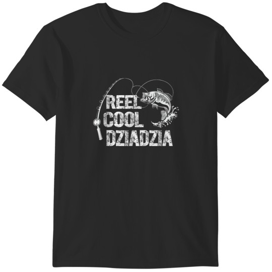 Discover Reel Cool Dziadzia Design with Fish and Fishing Rod Grandpa T-Shirts