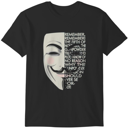 Discover V for Vendetta Typography T-Shirts
