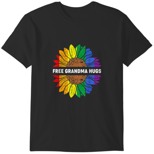 Discover Free Grandma Hugs Lgbt Daisy Rainbow Flower Hippie Gay Pride T-Shirts