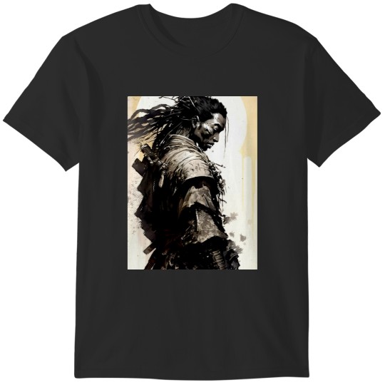 Discover Yasuke Black Samurai in 1579 Feudal Japan No. 8 on a Dark Background T-Shirts
