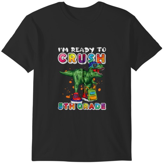 Discover Im Ready To Crush 5th Grade Dinosaur Back to School Boys T-Shirts