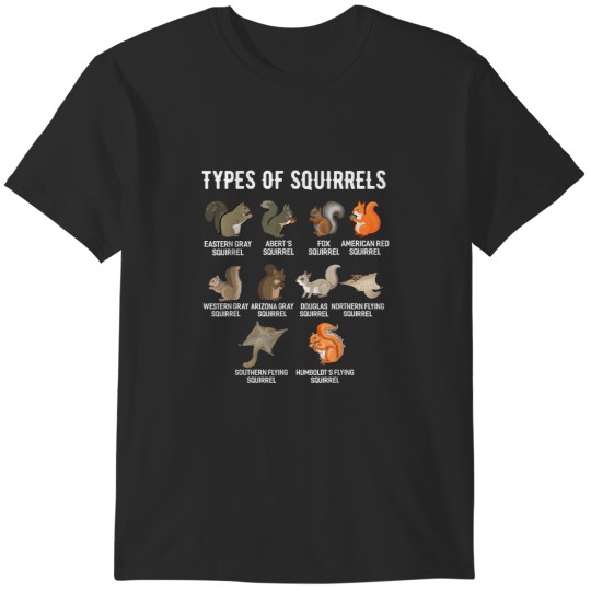Discover Types of Squirrels Shirt Funny Squirrel Shirt Cu T-Shirts