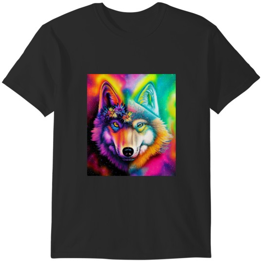 Discover The Blossom Wolf A Rainbow of Floral Beauty Active T-Shirts