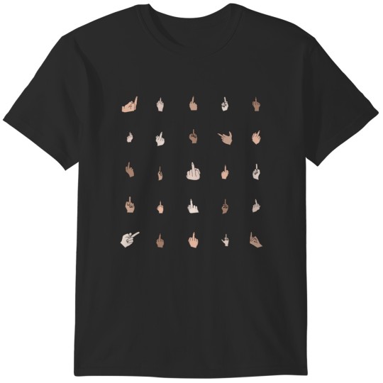 Discover Middle Fingers Colored With Outlines T-Shirts