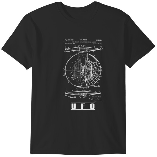 Discover Flying Saucer UFO Spaceship Patent Print 1963 T-Shirts