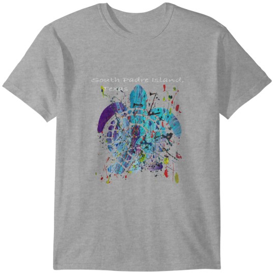 Discover Beach Design South Padre Island Beach, Texas Abstract Sea Turtle T-Shirts