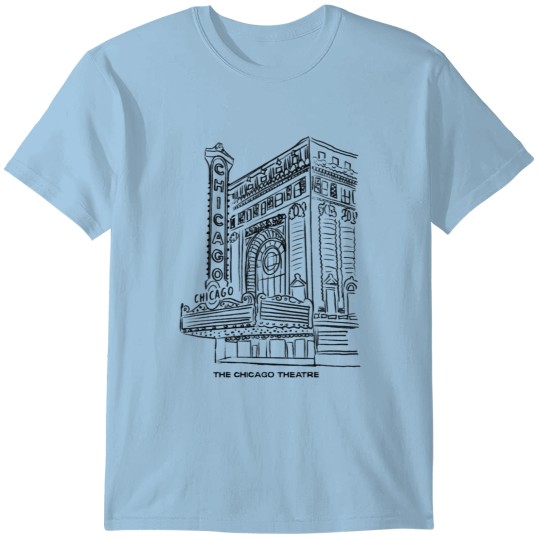 Discover The Chicago Theatre Architecture Illustration T-Shirts