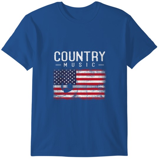 Discover Country Music Vintage Guitar American Flag 21 T-Shirts