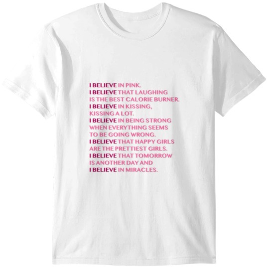Discover Audrey Hepburn I Believe In Pink Quote T-Shirts