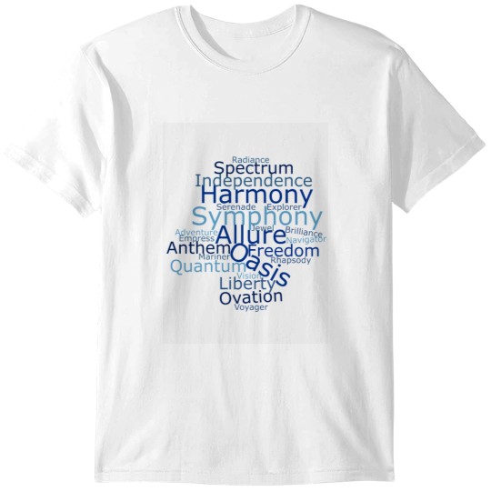 Discover All Royal Caribbean cruise ships in a word cloud T-Shirts