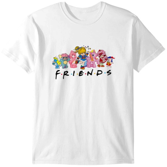 Discover 80s Cartoon Friends Nostalgia Shirt, Strawberry Shortcake And Rainbow Brite Shirt T-Shirts