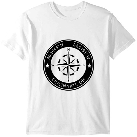 Discover Cincinnati Ohio Geographical Coordinates T-Shirts