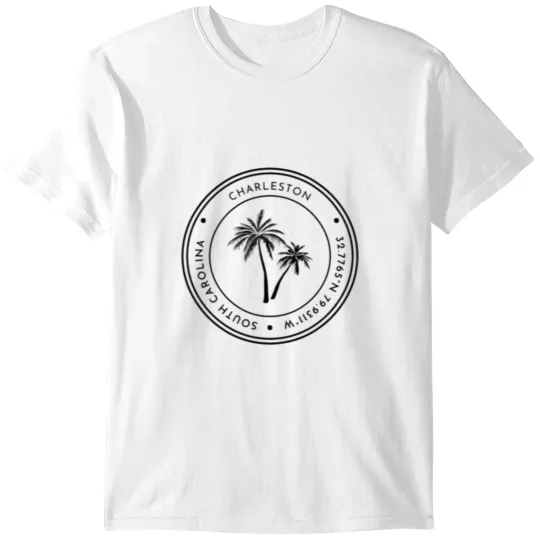 Discover Charleston South Carolina Coordinates Logo T-Shirts
