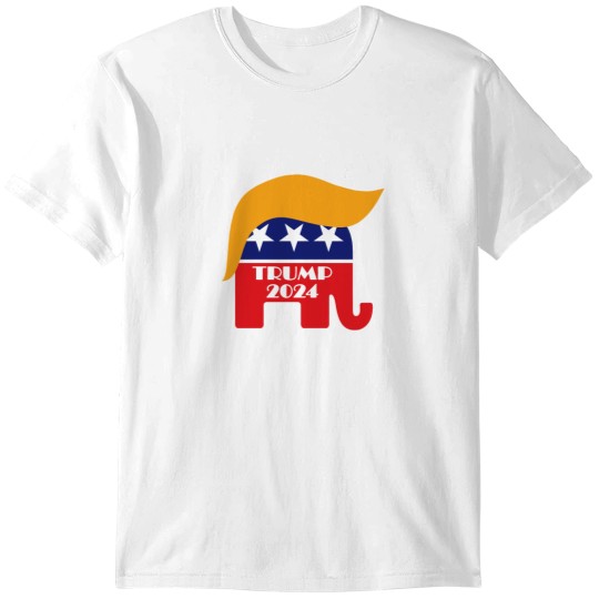 Discover Réélire le président Trump 2024 Republican Elephant Hair Logo classique T-Shirts