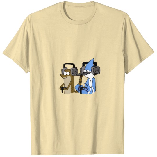 Discover Earphones Rigby and Mordecai Gamer T-Shirts