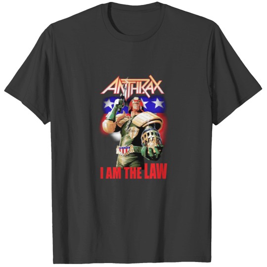 Discover Anthrax Shirt Judge Dredd I AM THE LAW T-Shirt NEW Heavy Metal Band