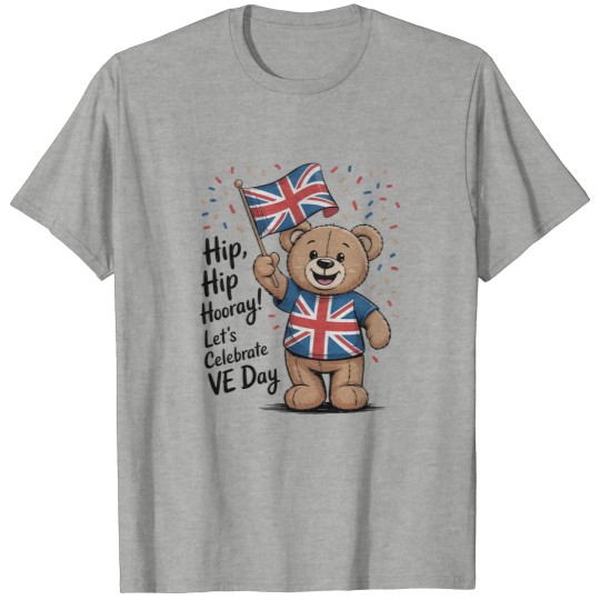 Discover VE Day 80 T-Shirt,Cute Bear Design, VE Day Commemorative T-Shirt