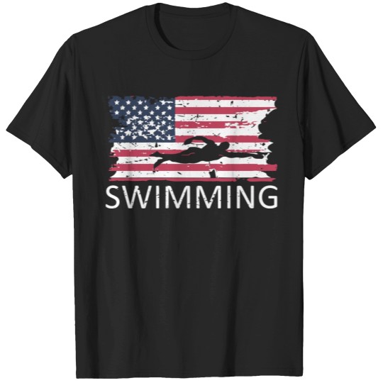 Discover USA Swimming T Shirts Distressed US Flag Swimming Hoody