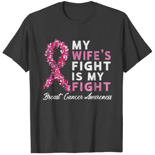 Discover Mens My Wife's Fight Is My Fight Breast Cancer Husband Survivor T-Shirt