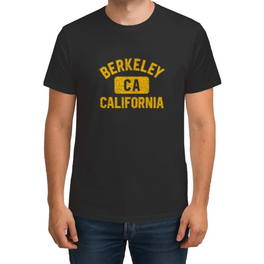 Discover Berkeley CA California Gym Style Distressed Amber Print T Shirt