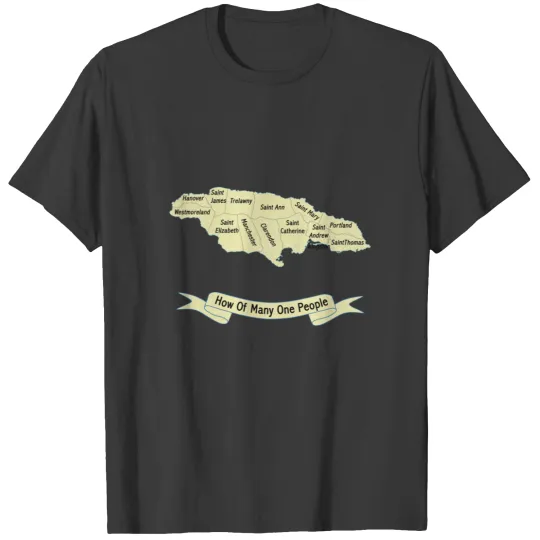 Discover Map of Jamaica with Jamaican Motto Premium T-Shirts