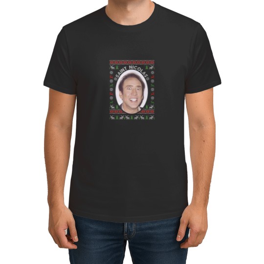 Discover Nicholas Cage Christmas Sweater - Saint Nicholas | Funny Gift Santa Nick Cage T Shirts
