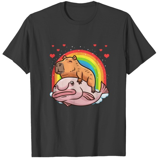 Discover Capybar a Giant Cavy Rodent With Hearts Capybar a T-Shirts