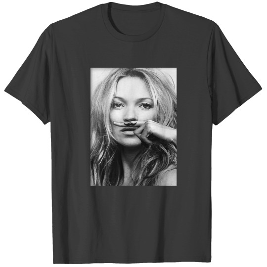 Discover Kate Moss, Mustache, Black and White Photograph T-Shirts